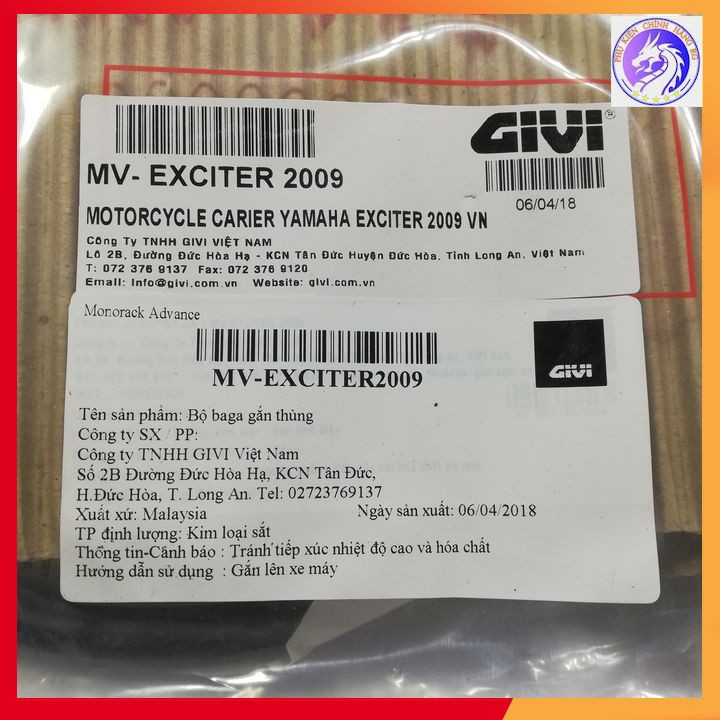 Baga Sau Givi Chính Hãng Gắn Trên Xe EXCITER 2009 Bảo Hành 2 Năm