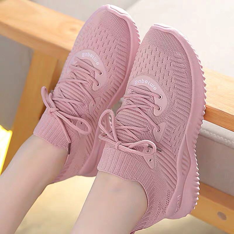 Giày sneaker nữ cổ chun cao cấp,Vải dệt thoáng khí,Đế cao su cao 4cm .(Lưu ý Phom rộng lùi lại 1 ri ak) | WebRaoVat - webraovat.net.vn