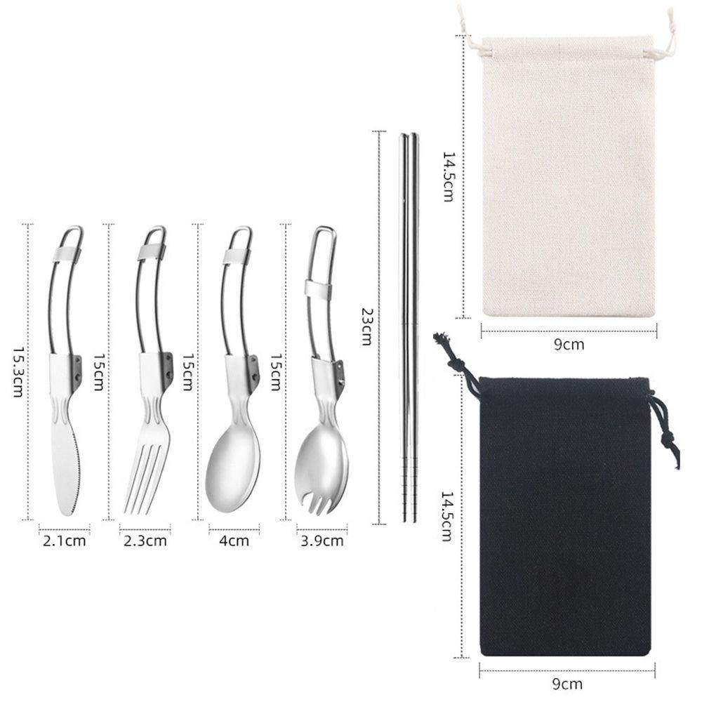 Bộ Muỗng Đũa Bằng Thép Không Gỉ 304 Cao Cấp Có Thể Tái Sử Dụng Kèm Hộp Đựng B ag