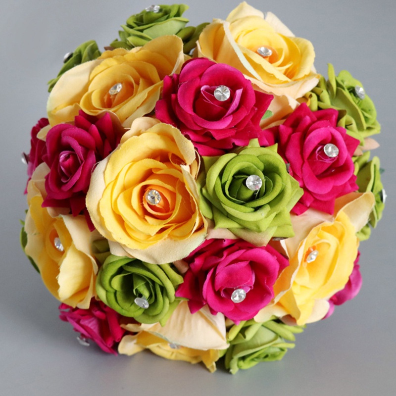 Bó Hoa Hồng Giả Nhiều Màu Trang Trí Tiệc Cưới / Valentine