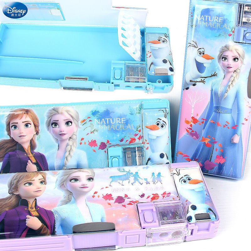DISNEY Hộp Bút Nhựa In Hình Công Chúa Sophia Phim Frozen Dành Cho Học Sinh Tiểu Học