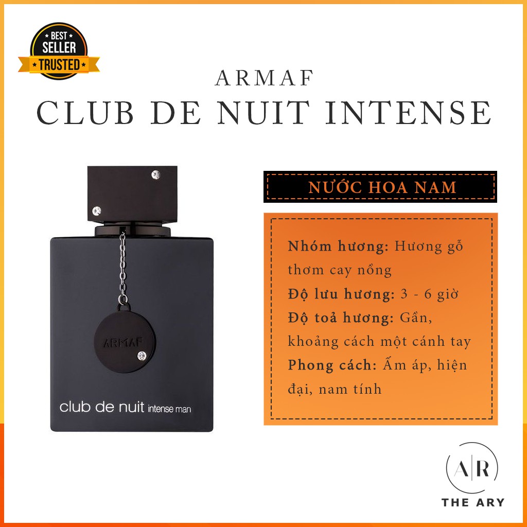 The Ary - Nước Hoa Nam Huyền Bí, Mạnh Mẽ, Cá Tính Armaf Club De Nuit Intense For Man | Thế Giới Skin Care