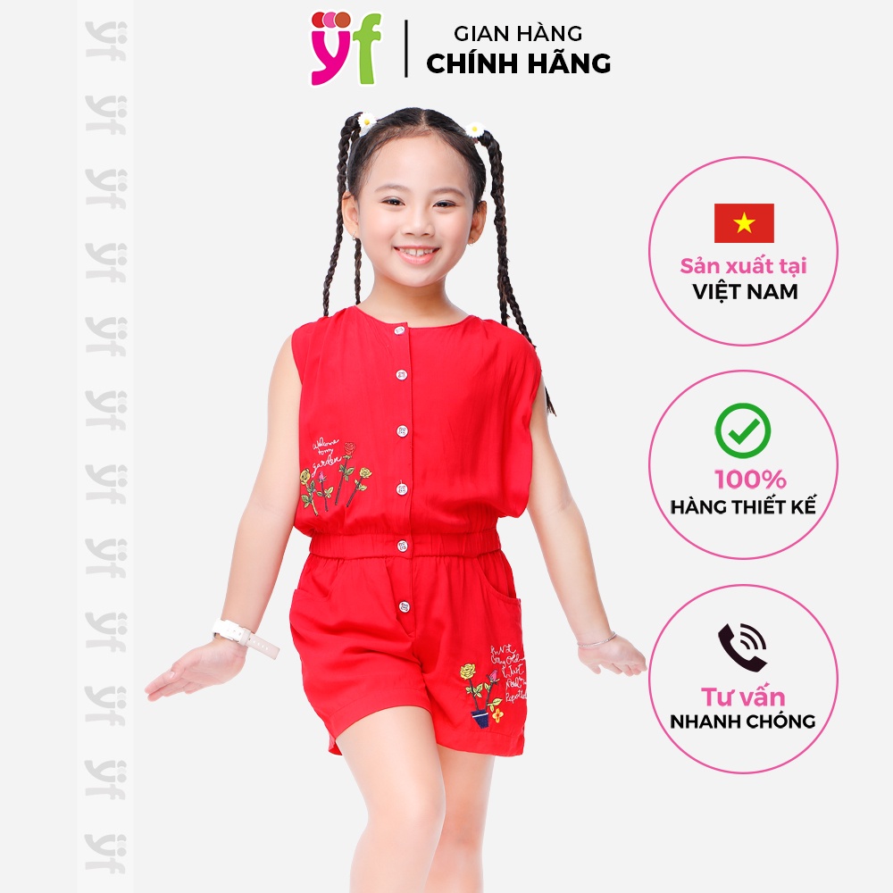 Jumpsuit/ Áo liền quần Cho Bé Gái Thêu Chậu Hoa - YF 9DX561