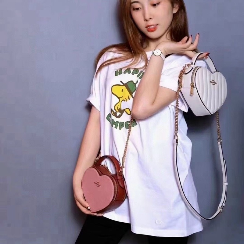 ‼️Rẻ nhất Shopee‼️Túi Coach heart Crossbody Leather colorblock