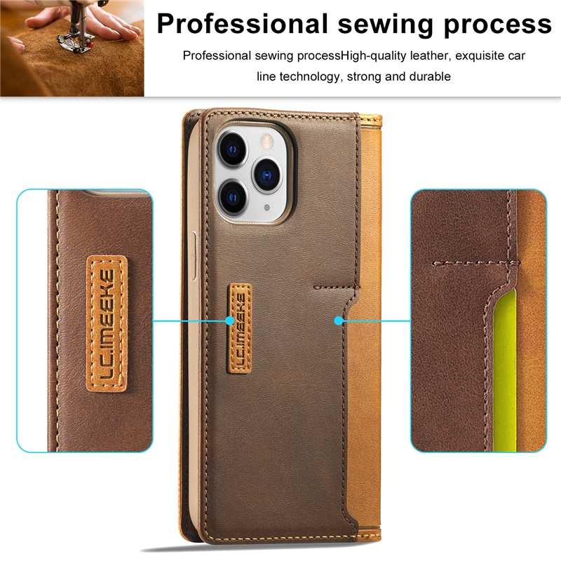 Bao Da Điện Thoại Nắp Lật Hít Nam Châm Màu Tương Phản Thời Trang Cho Iphone 11 Pro Max Xs Max XR 6 6s 7 8 Plus Se2 Ốp