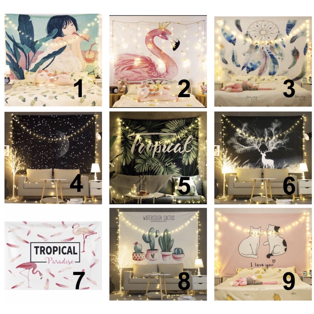 Vải treo tường phong cách bắc âu trang trí phòng siêu xinh  size nhỏ / to