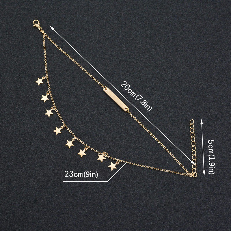 Lắc đeo cổ chân 2 vòng đính ngôi sao xinh xắn thời trang nữ | BigBuy360 - bigbuy360.vn