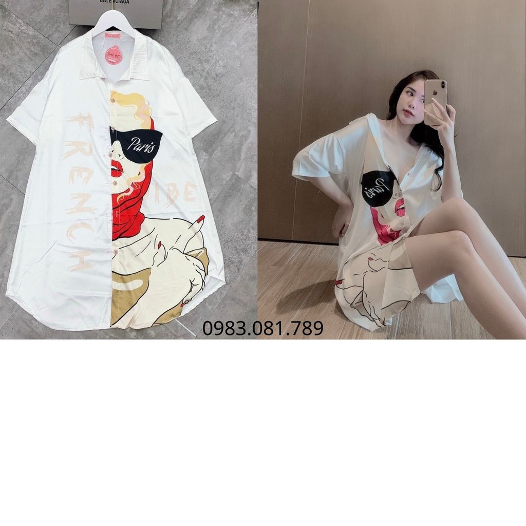 Váy  Sơ Mi Lụa  Cao Cấp -Váy Ngủ Hàng Thiết Kế  Sang Chảnh ( Chất Lụa Latin) | BigBuy360 - bigbuy360.vn
