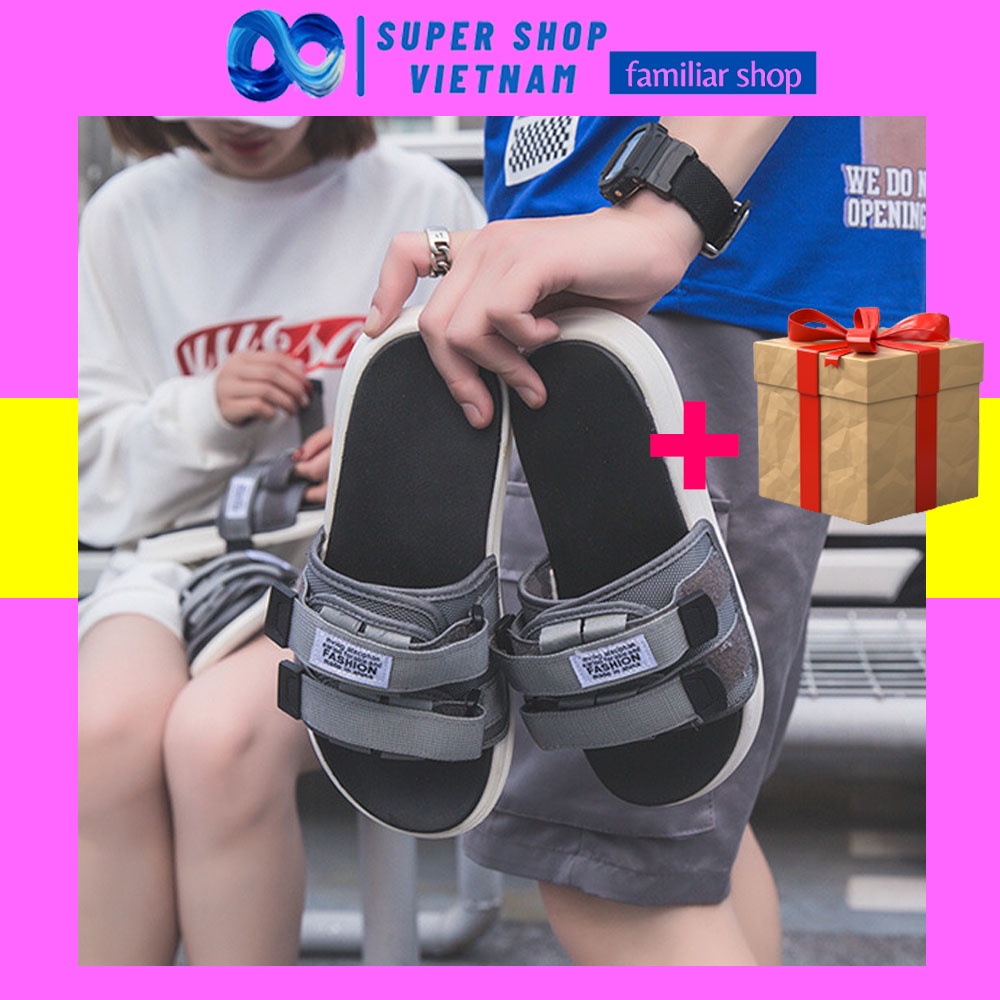 Dép lê nam nữ 2 quai ngang dán phong cách ulzzang Hàn Quốc thời trang cực hot S20