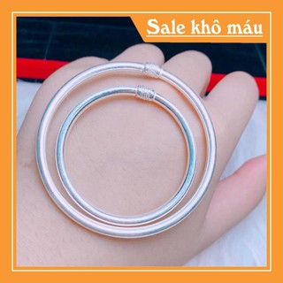 Gía ctv Lắc tay bạc cứng lắc trơn có size cho mẹ và bé