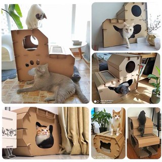 [Sẵn size nhỏ] Nhà bìa giấy cho mèo