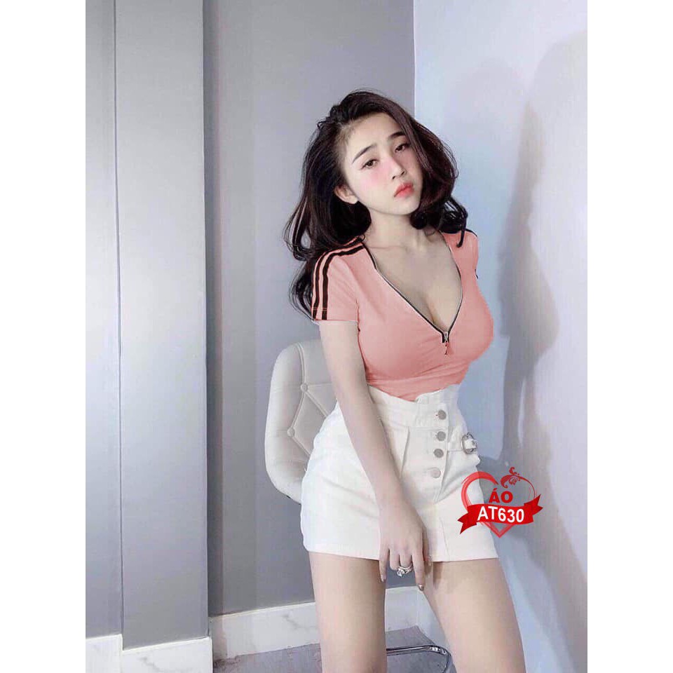Áo Thun Nữ Phối Khóa LTS32