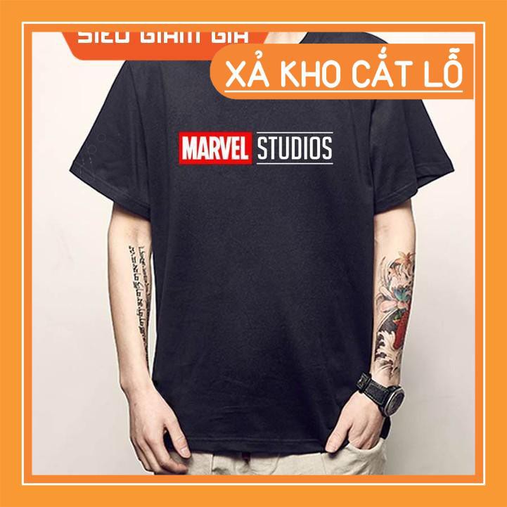 [GIẢM GIÁ] Áo thun in logo Marvel Studios  màu đen được yêu thích nhất