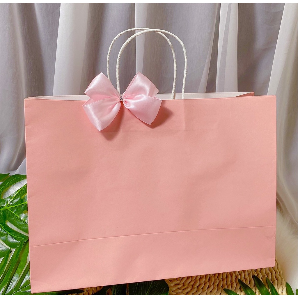50 Túi giấy kraft hồng đào xinh đựng mỹ phẩm, đựng mặt nạ, đựng quà tặng, túi giấy đựng quần áo, giày đủ size