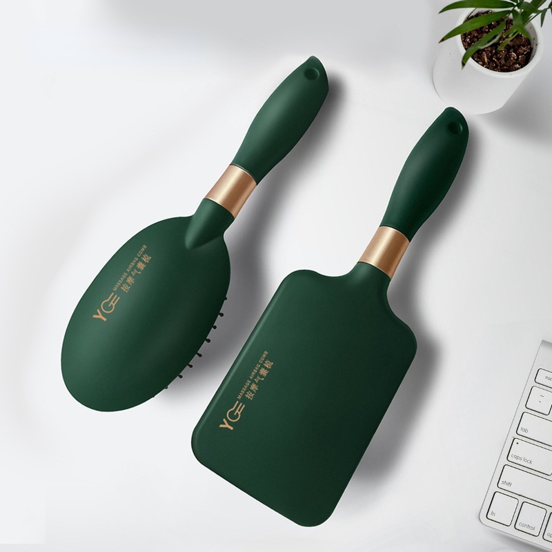 Bộ 3 Lược Chải Tóc Massage Túi Khí Màu Xanh Lá Đậm Thời Trang Cho Nữ