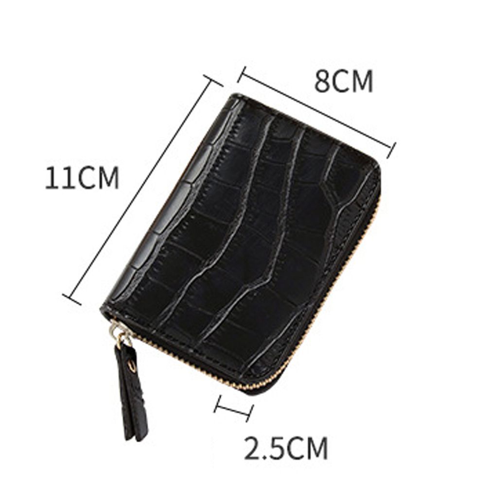 Ví Đựng Thẻ Id Bằng Da Pu Mỏng Có Khóa Kéo Nhiều Màu Cho Nữ