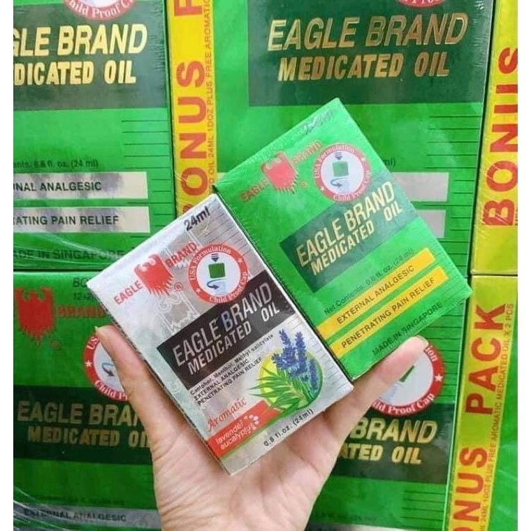 Dầu gió EAGLE BRAND xanh,trắng 2 nắp date 2026