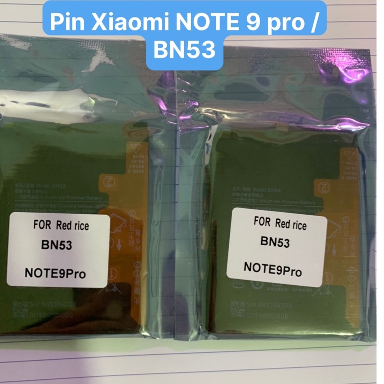 Pin Xiaomi NOTE 9 pro / BN53 / 4920mAh / bảo hành 3 tháng