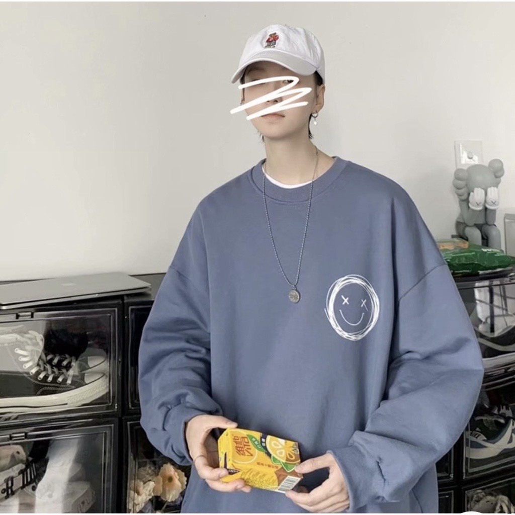 Áo nỉ , áo sweater in hình icon mặt cười form unisex cho cả nam nữ | BigBuy360 - bigbuy360.vn