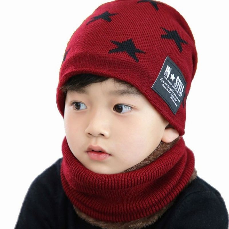 Set khăn mũ len cho bé trai 3 đến 10 tuổi