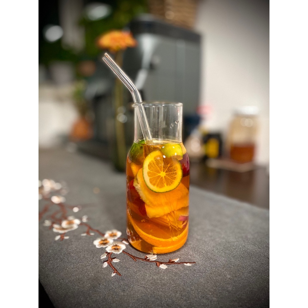 Bình Và Cốc Nước Thủy Tinh Borosilicate Cho Một Người, Phong Cách Bắc Âu; Đựng Trà Sữa, Nước Trái Cây, Uống Nóng Lạnh