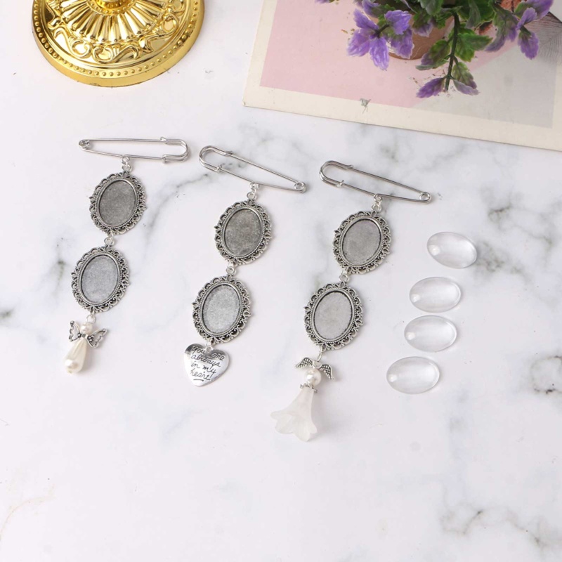 Set 10 Mặt Dây Chuyền Bằng Hợp Kim Kim Loại Tráng Gương Trong Suốt Phong Cách Vintage
