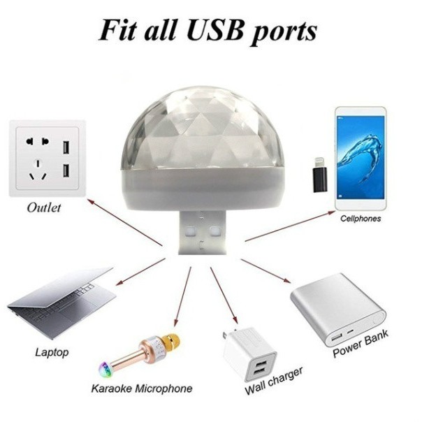 Đèn LED nhiều màu trang trí xe hơi cổng USB