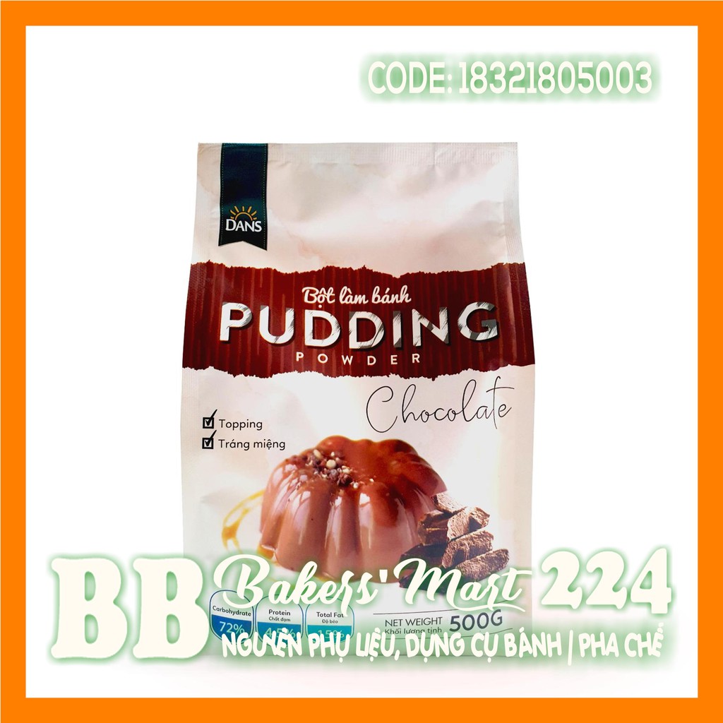 Bột làm bánh PUDDING vị Socola CHOCOLATE DANS - 500gr