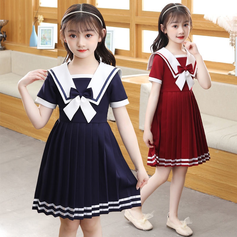Đầm Công Chúa Lolita Ngắn Tay Xếp Ly Dài Ngang Gối 2022 Thời Trang Cho Bé Gái 110-160
