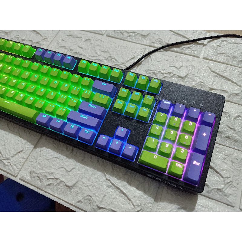 Bàn Phím cơ Edra 3104 RGB switch keycap pbt mix xanh tím