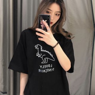 Áo thun tay lỡ unisex bigsize in khủng long