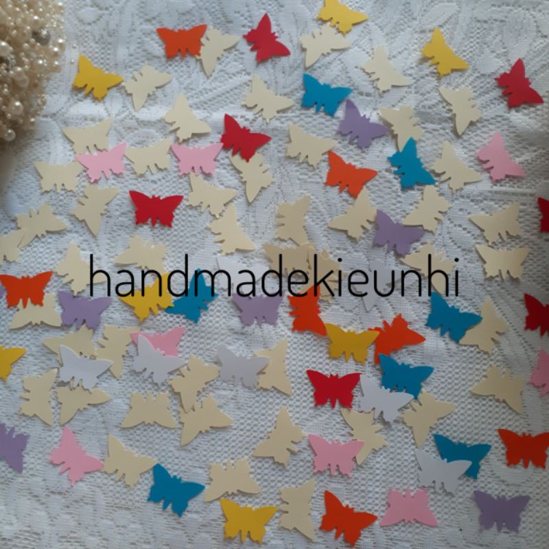 20- 35-50 Hình bươm bướm, có 3 size, bằng giấy - thủ công mầm non cho bé- trang trí thiệp, bưu thiếp, bao lì xì