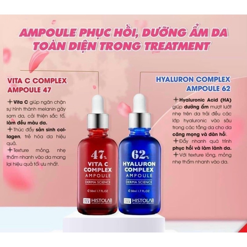 TINH CHẤT CẤP ẨM, PHỤC HỒI DA - HYALURON COMPLEX AMPOULE 62%