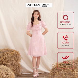 Đầm nữ caro rút ngực gumac da1002