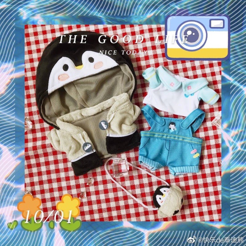 Outfit Chim cánh cụt cho doll 20cm.