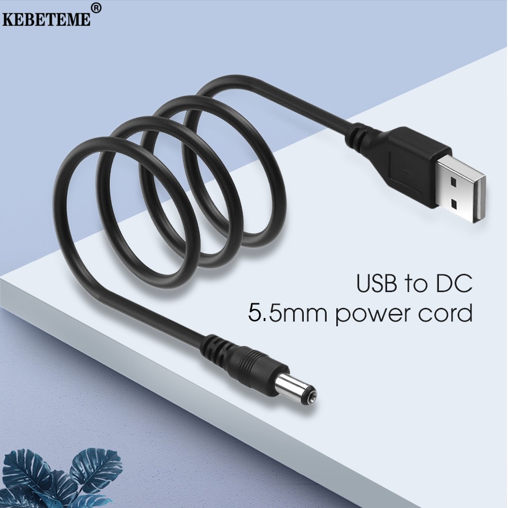 CÁP USB 5V CHUYỂN SANG NGUỒN ĐẦU JACK 5V DC  5.5* 2.1