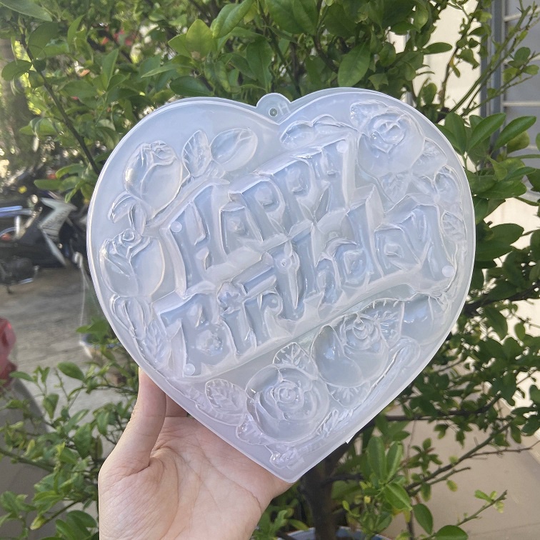 Khuôn rau câu 20cm tròn mẫu Nho, Hồng, Cúc, Sen, Thược dược, Happy Birthday mới - Jelly tray NL-20c