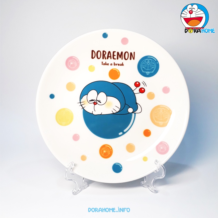 Đĩa Sứ Tròn Doraemon Doremon Cute Trắng Dễ Thương 15cm GD0001