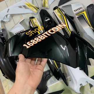 Bộ Dàn áo xe Sirius RC màu  TRẮNG  ĐEN (Tặng Tem )  - nhựa trắng nguyên sinh LOẠI TỐT