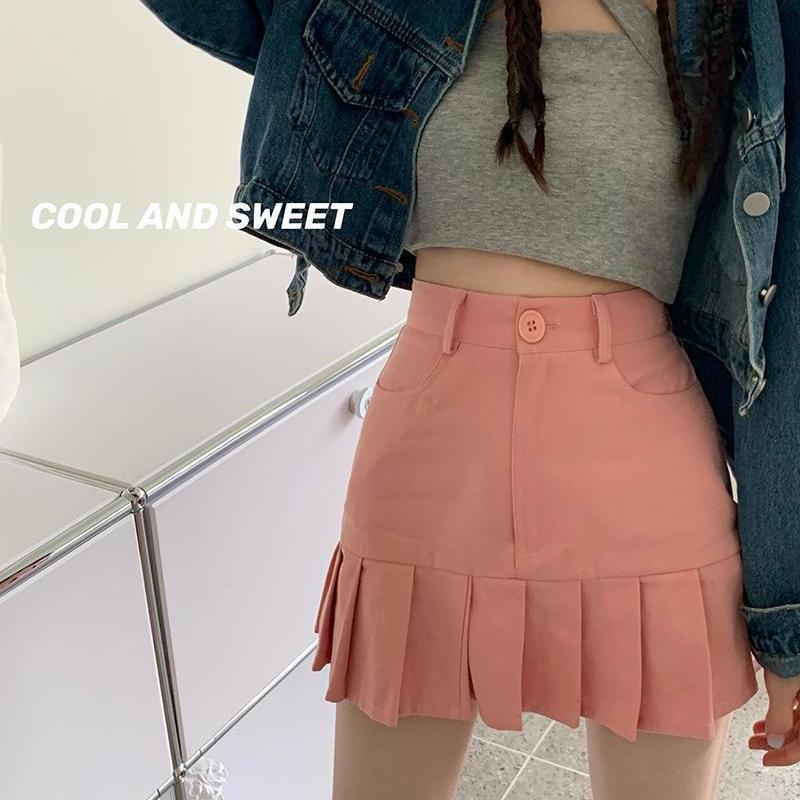 COZOK Chân Váy Xếp Ly Lưng Cao Dáng Ôm Kiểu Hàn Quốc Dễ Phối Đồ