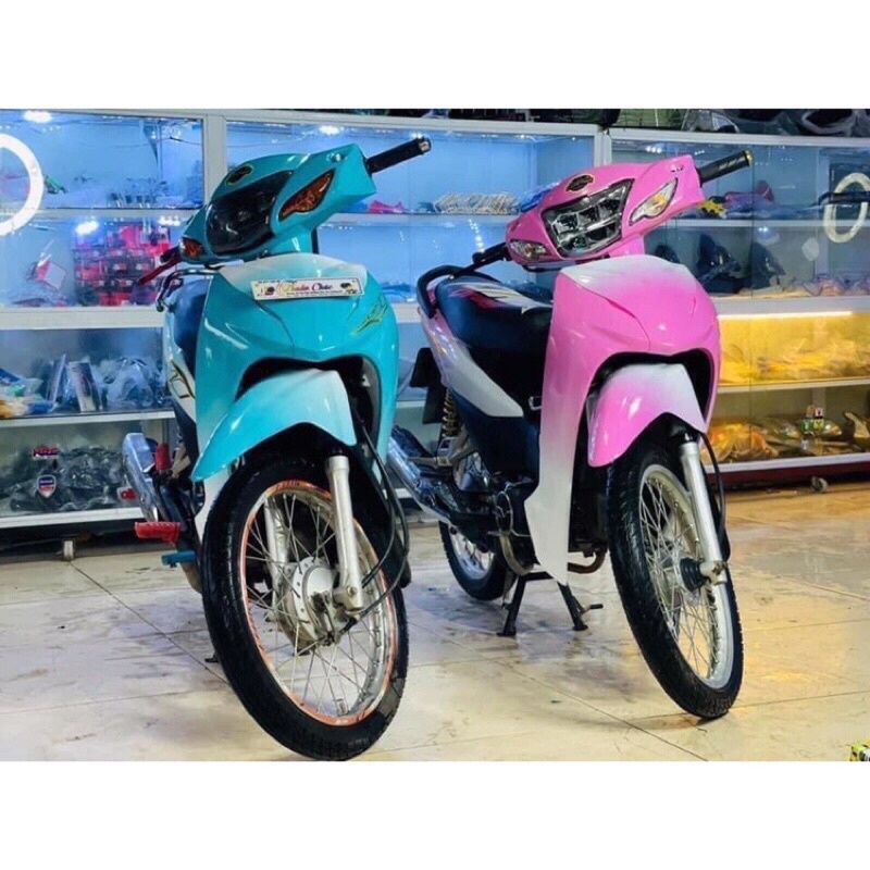 team trùm cho xe wave xanh pha trắng