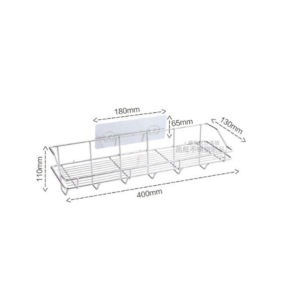 Kệ Để Đồ Phòng Tắm Có Thanh Treo Khăn,Giá Đựng Đồ Nhà Tắm Inox Có Liền Móc Treo Thông Minh Kèm Mếng Dán Tường Siêu Chắc