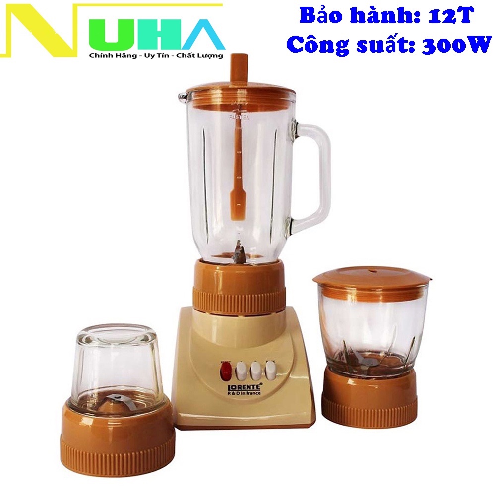 Máy xay sinh tố 3 cối Lorente LT2535, cối thủy tinh, công suất 300W-Bảo hành 12 tháng, màu ngẫu nhiên