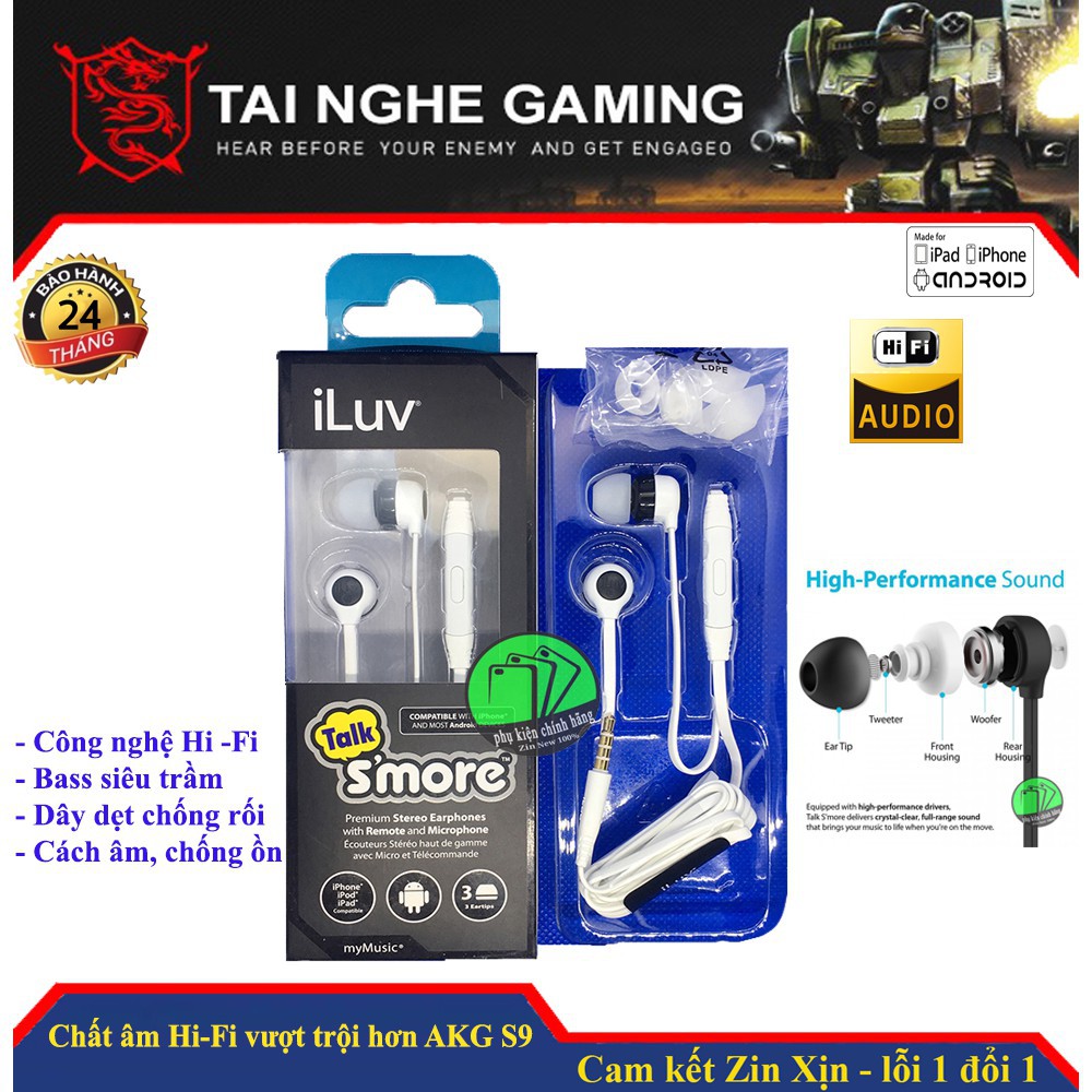 Tai nghe Hi- Fi, iLUV TALK S'MORE - Hàng Chuẩn Zin Xịn, BH 2 năm