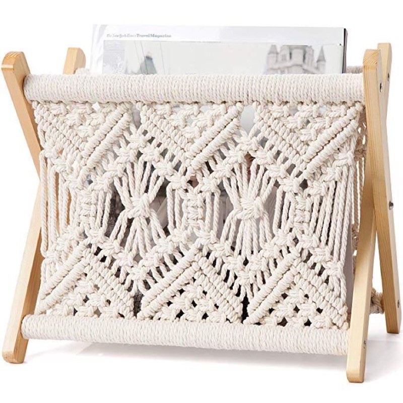 Kệ đựng sách trang trí Macrame đan dây