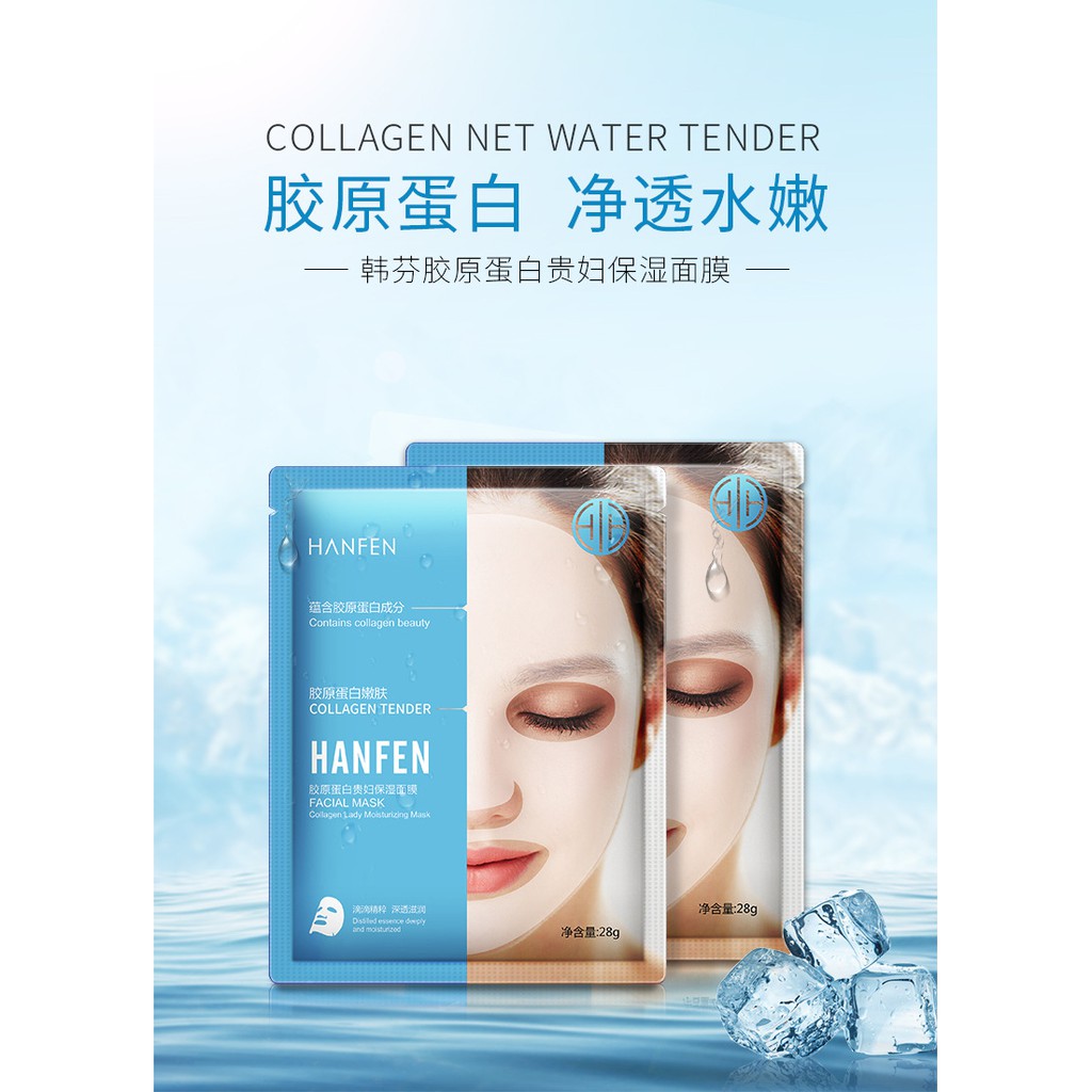 Mặ nạ collagen dưỡng ẩm kiềm dầu, thu lỗ chân lông HANFEN