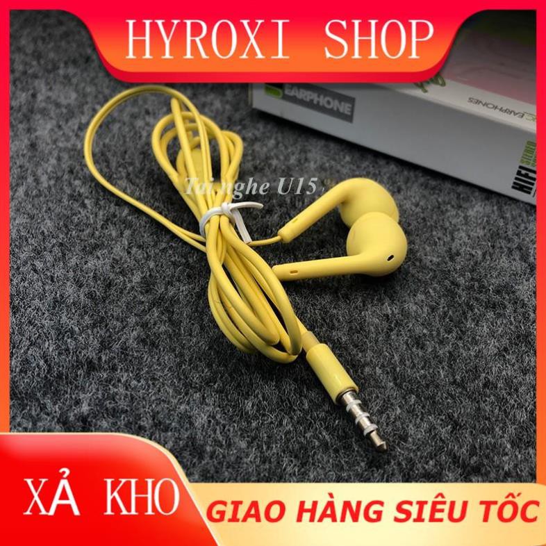 Tai nghe nhét tai có Mic nghe nhạc dành cho điện thoại Android samsung iPhone xiaomi chống ồn giá rẻ U19 HYROXISHOP