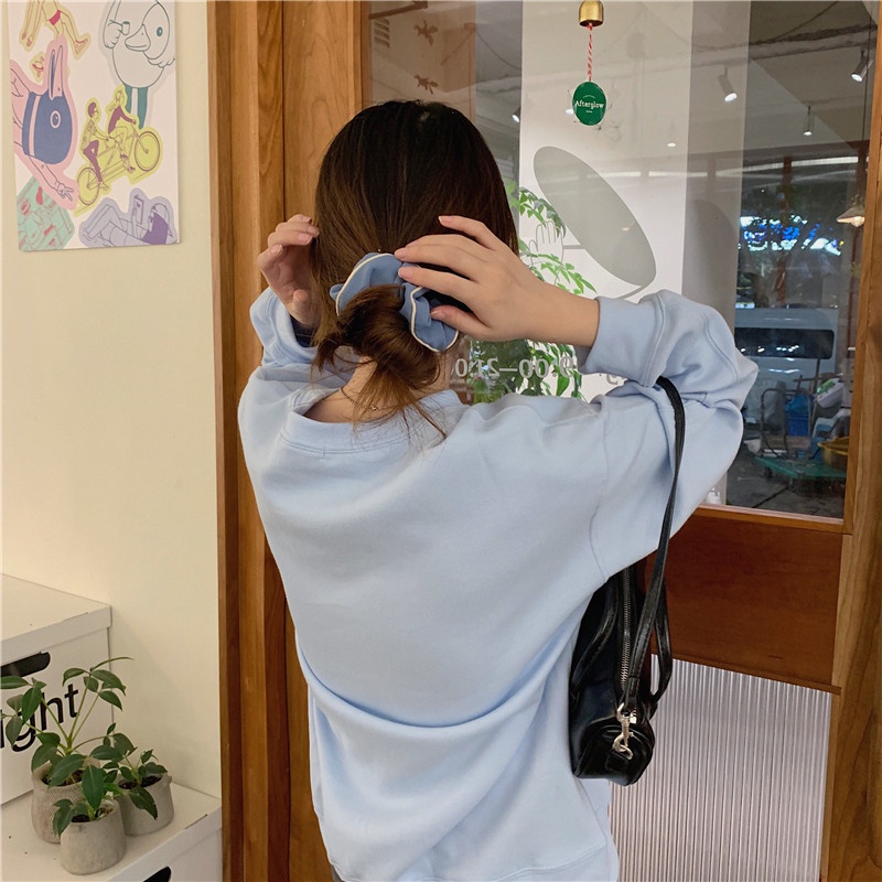 Xiaozhainv Áo Sweater Tay Dài Màu Trơn Phong Cách Hàn Quốc Năng Động Cho Nữ | BigBuy360 - bigbuy360.vn