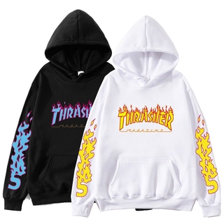 Áo Hoodie Tay Dài In Chữ Thrasher Kiểu Cổ Điển Cá Tính