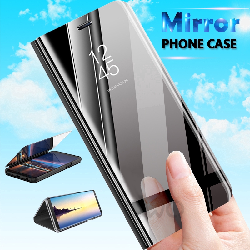 Xiaomi Redmi Note 7 6 5 Pro Covers Flip Stand Clear View Smart Mirror Phone Case